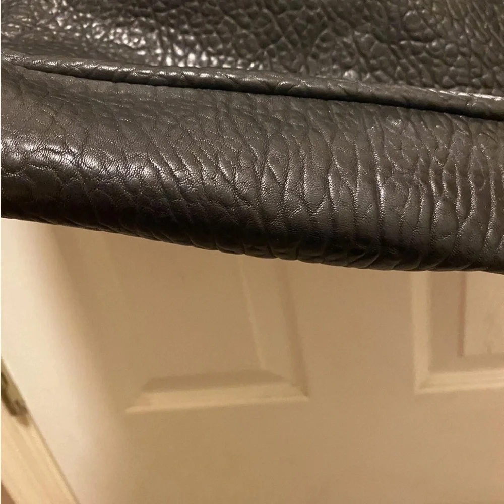 Michael Kors Channing Large Black Pebbled Leather Satchel Shoulder Tote Bag EUC - Picture 8 of 14